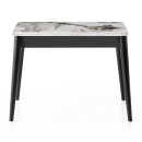 Τραπέζι Dolunay Megapap επεκτεινόμενο χρώμα λευκό εφέ μαρμάρου - μαύρο 100x60(120x100)x79,5εκ.