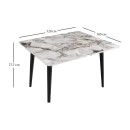 Τραπέζι Dolunay Megapap επεκτεινόμενο χρώμα λευκό εφέ μαρμάρου - μαύρο 100x60(120x100)x79,5εκ.