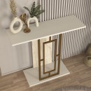 Κονσόλα Alderas Megapap χρώμα sandstone - travertine - χρυσό 90x29,6x76,8εκ.