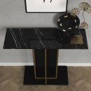 Κονσόλα Brandy Megapap χρώμα μαύρο - μαύρο εφέ μαρμάρου - χρυσό 90x29,6x76,8εκ.