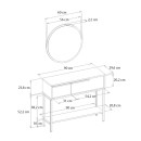 Κονσόλα με καθρέπτη Suzy Megapap χρώμα sepet oak 90x29,6x76εκ.