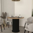 Τραπέζι Bohema Megapap χρώμα μαύρο - sepet oak Ø90x77,7εκ.
