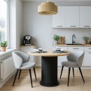 Τραπέζι Bohema Megapap χρώμα μαύρο - sepet oak Ø90x77,7εκ.