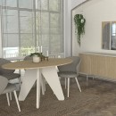 Τραπέζι Rebel Megapap χρώμα rota oak - sandstone 150x90x75εκ.