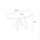 Τραπέζι Rebel Megapap χρώμα rota oak - sandstone 150x90x75εκ.