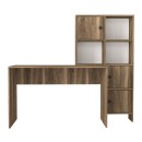 Γραφείο εργασίας Lesya Megapap αναστρέψιμο χρώμα καρυδί 159,2x59,6x141,2εκ.