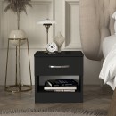 Κομοδίνο Lube Megapap χρώμα μαύρο 40x28,2x40εκ.