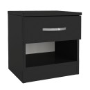 Κομοδίνο Lube Megapap χρώμα μαύρο 40x28,2x40εκ.