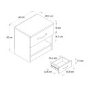 Κομοδίνο Lube Megapap χρώμα καρυδί 40x28,2x40εκ.