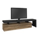 Έπιπλο τηλεόρασης Acnes Megapap χρώμα μαύρο - καρυδί 220x40x52εκ.