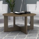 Τραπεζάκι σαλονιού Kati Megapap χρώμα καρυδί Ø80x42εκ.