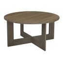 Τραπεζάκι σαλονιού Kati Megapap χρώμα καρυδί Ø80x42εκ.