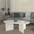 Τραπεζάκι σαλονιού Cortado Megapap χρώμα λευκό εφέ μαρμάρου 120x60x39,6εκ.