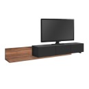 Έπιπλο τηλεόρασης Enstey Megapap επεκτεινόμενο χρώμα καρυδί - ανθρακί 260x41,8x33,5εκ.