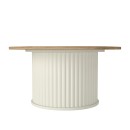 Τραπεζάκι σαλονιού Bohema Megapap χρώμα ivory - sepet oak Ø85x43,2εκ.