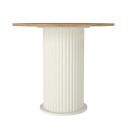 Τραπέζι Bohema Megapap χρώμα ivory - sepet oak Ø90x77,7εκ.