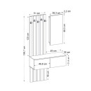 Έπιπλο εισόδου Kanso Megapap χρώμα ανθρακί - sepet oak 100x35x196,7εκ.