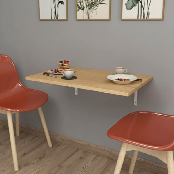 Τραπέζι κουζίνας - Γραφείο επιτοίχιο πτυσσόμενο Ravan Megapap χρώμα sapphire oak 72x45εκ.