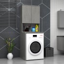 Έπιπλο πλυντηρίου Cozen Megapap χρώμα γκρι σκυροδέματος 65x60x178εκ.