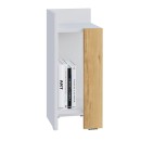 Κομοδίνο Elos Megapap χρώμα λευκό - saphhire oak 30x31,7x55εκ.