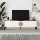 Έπιπλο τηλεόρασης Gora Megapap χρώμα sapphire oak - λευκό 180x35,6x51εκ.