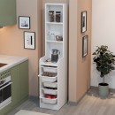 Έπιπλο κουζίνας - μπάνιου Utah Megapap με 5 συρτάρια χρώμα λευκό 34,6x44,3x178εκ.