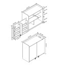 Ντουλάπι κουζίνας - μπάνιου Altay I Megapap χρώμα λευκό 97,8x44,1x91,5εκ.