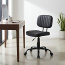 Καρέκλα γραφείου Romano Megapap από τεχνόδερμα χρώμα μαύρο 46x53x79/86εκ.