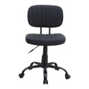 Καρέκλα γραφείου Romano Megapap από τεχνόδερμα χρώμα μαύρο 46x53x79/86εκ.