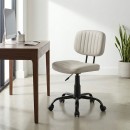 Καρέκλα γραφείου Romano Megapap από τεχνόδερμα χρώμα λευκό 46x53x79/86εκ.