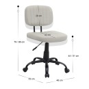 Καρέκλα γραφείου Romano Megapap από τεχνόδερμα χρώμα λευκό 46x53x79/86εκ.