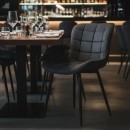 Καρέκλα τραπεζαρίας Chiara Megapap ανθρακί ύφασμα - μεταλλικό μαύρο πόδι 48x58x81εκ. | Σετ 2 τεμ