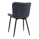 Καρέκλα τραπεζαρίας Chiara Megapap ανθρακί ύφασμα - μεταλλικό μαύρο πόδι 48x58x81εκ. | Σετ 2 τεμ