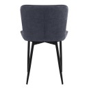 Καρέκλα τραπεζαρίας Chiara Megapap ανθρακί ύφασμα - μεταλλικό μαύρο πόδι 48x58x81εκ. | Σετ 2 τεμ