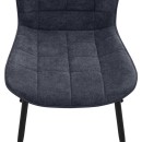 Καρέκλα τραπεζαρίας Chiara Megapap ανθρακί ύφασμα - μεταλλικό μαύρο πόδι 48x58x81εκ. | Σετ 2 τεμ