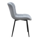 Καρέκλα τραπεζαρίας Chiara Megapap γκρι ύφασμα - μεταλλικό μαύρο πόδι 48x58x81εκ. | Σετ 2 τεμ