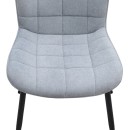 Καρέκλα τραπεζαρίας Chiara Megapap γκρι ύφασμα - μεταλλικό μαύρο πόδι 48x58x81εκ. | Σετ 2 τεμ