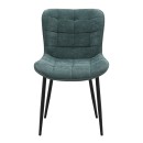 Καρέκλα τραπεζαρίας Chiara Megapap πράσινο ύφασμα - μεταλλικό μαύρο πόδι 48x58x81εκ. | Σετ 2 τεμ