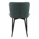 Καρέκλα τραπεζαρίας Chiara Megapap πράσινο ύφασμα - μεταλλικό μαύρο πόδι 48x58x81εκ. | Σετ 2 τεμ