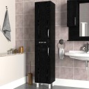 Ντουλάπι κουζίνας - μπάνιου Selina Megapap χρώμα sencron black 35x31x179εκ.