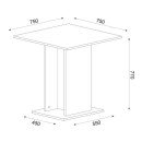 Σετ τραπεζαρία 5τμχ Allos - Rosa Megapap χρώμα sapphire oak - μαύρο/χρωμίου πόδι 75x75x77εκ.