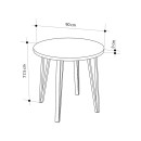 Σετ τραπεζαρία 5τμχ Xana - Iris Megapap χρώμα sepet oak - ανοιχτό μπεζ Ø90x77,7εκ.