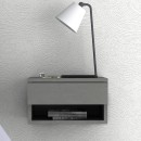 Κομοδίνο επιτοίχιο Mary Megapap χρώμα γκρι σκυροδέματος 40x30x23εκ.