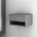 Κομοδίνο επιτοίχιο Mary Megapap χρώμα γκρι σκυροδέματος 40x30x23εκ.