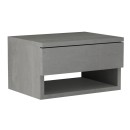 Κομοδίνο επιτοίχιο Mary Megapap χρώμα γκρι σκυροδέματος 40x30x23εκ.