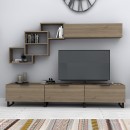 Σύνθεση τηλεόρασης Heydar Megapap χρώμα καρυδί 210x35x40εκ.