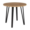 Σετ τραπεζαρία 5τμχ Xana - Kevin Megapap χρώμα sepet oak - μουσταρδί Ø90x77,5εκ.