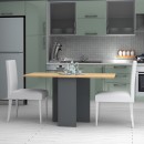 Τραπέζι Pepe Megapap επεκτεινόμενο χρώμα ανθρακί - φυσικό οξιάς 28(56+56)x77x75εκ.