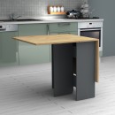 Τραπέζι Pepe Megapap επεκτεινόμενο χρώμα ανθρακί - φυσικό οξιάς 28(56+56)x77x75εκ.