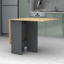 Τραπέζι Pepe Megapap επεκτεινόμενο χρώμα ανθρακί - φυσικό οξιάς 28(56+56)x77x75εκ.